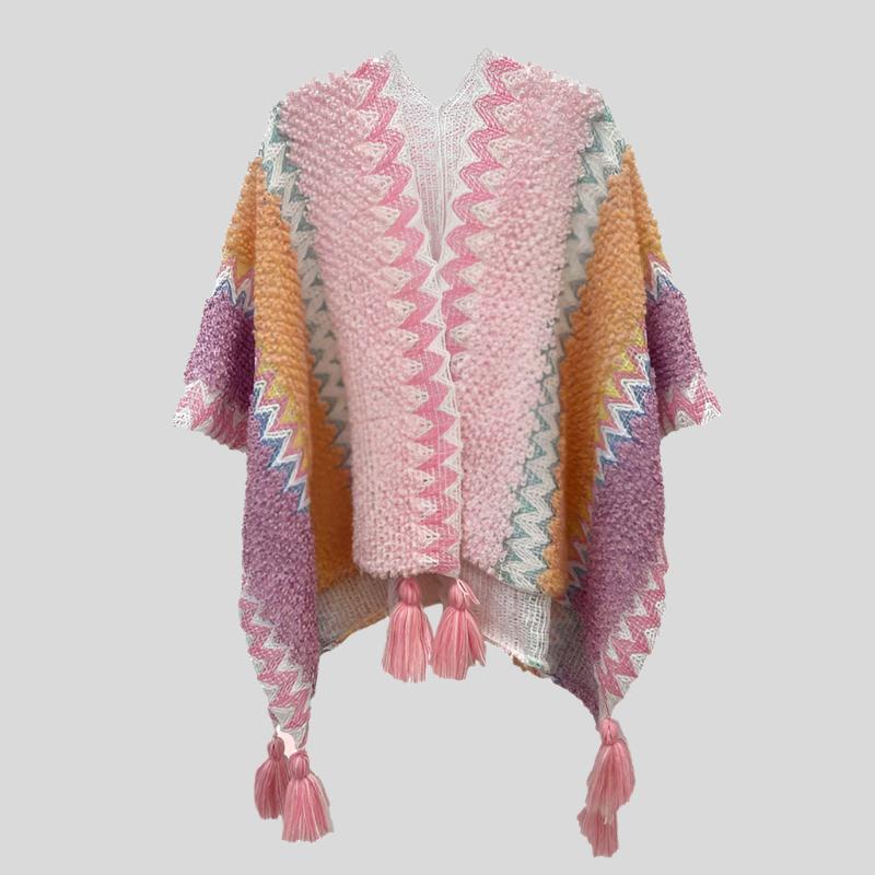 CON Hand-Knit Wool Poncho