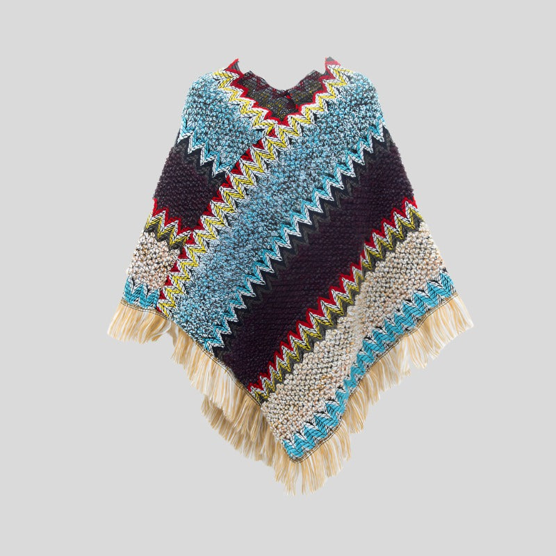 Tony Warm Colorful Poncho