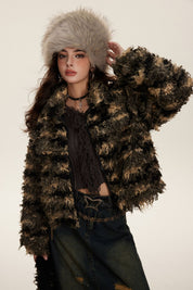 AMM Short Patchwork Fur Coat - festival fashion | Nomadic Enigma