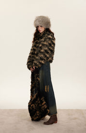 AMM Short Patchwork Fur Coat - festival fashion | Nomadic Enigma