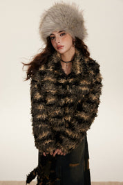 AMM Short Patchwork Fur Coat - festival fashion | Nomadic Enigma