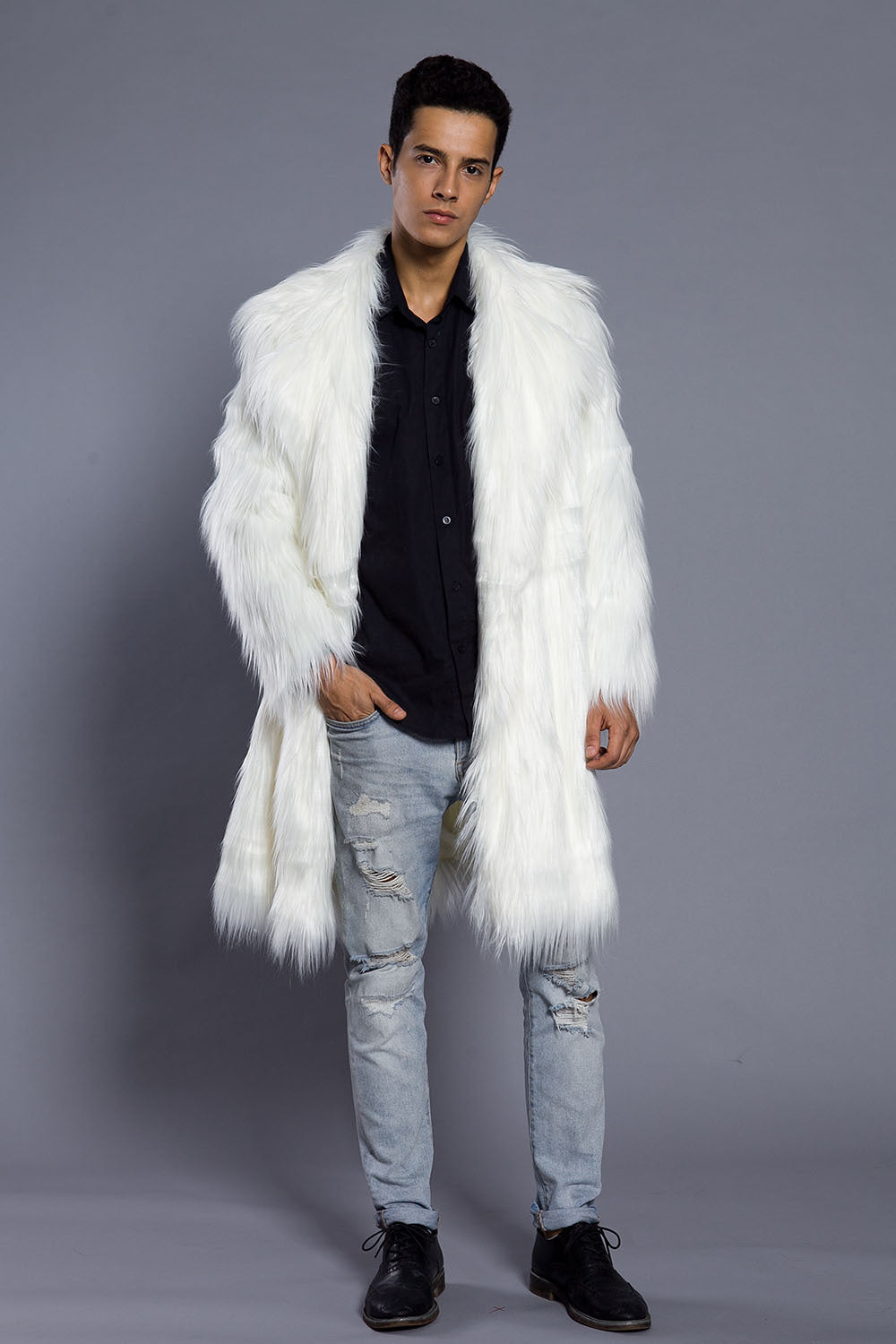 FIFI Multicolor Long Fur Coat