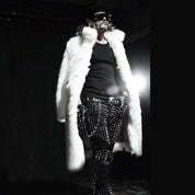 Black & White Long Fur Coat