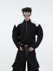 AS Black-White Zip Knit