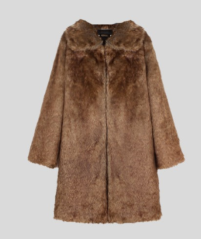 FIFI Multicolor Long Fur Coat