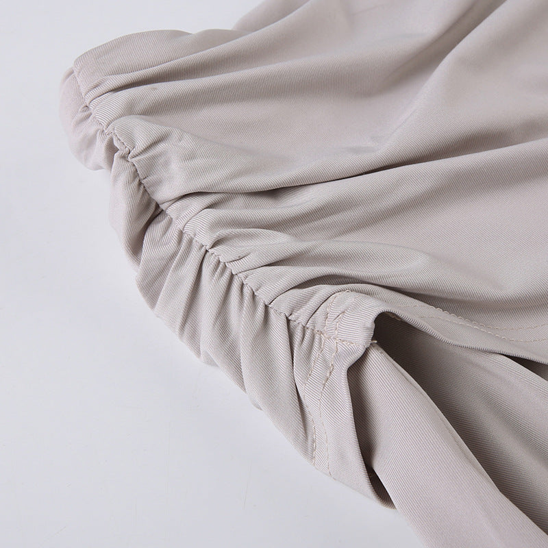Gray Flowing Festival Midi Skirt