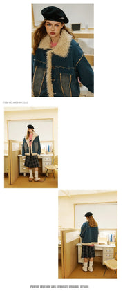 JON Denim Coat with Fur