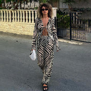 Zebra Print Pants & Shirt Festival Set