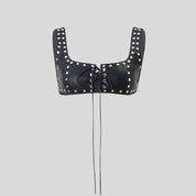 Leather Crop Top - festival fashion | Nomadic Enigma