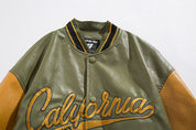 American-Style Leather Baseball Coat - festival fashion | Nomadic Enigma