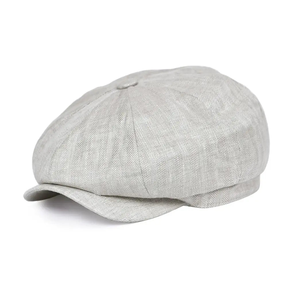 Herringbone Linen Cap