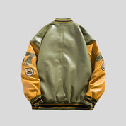 American-Style Leather Baseball Coat - festival fashion | Nomadic Enigma
