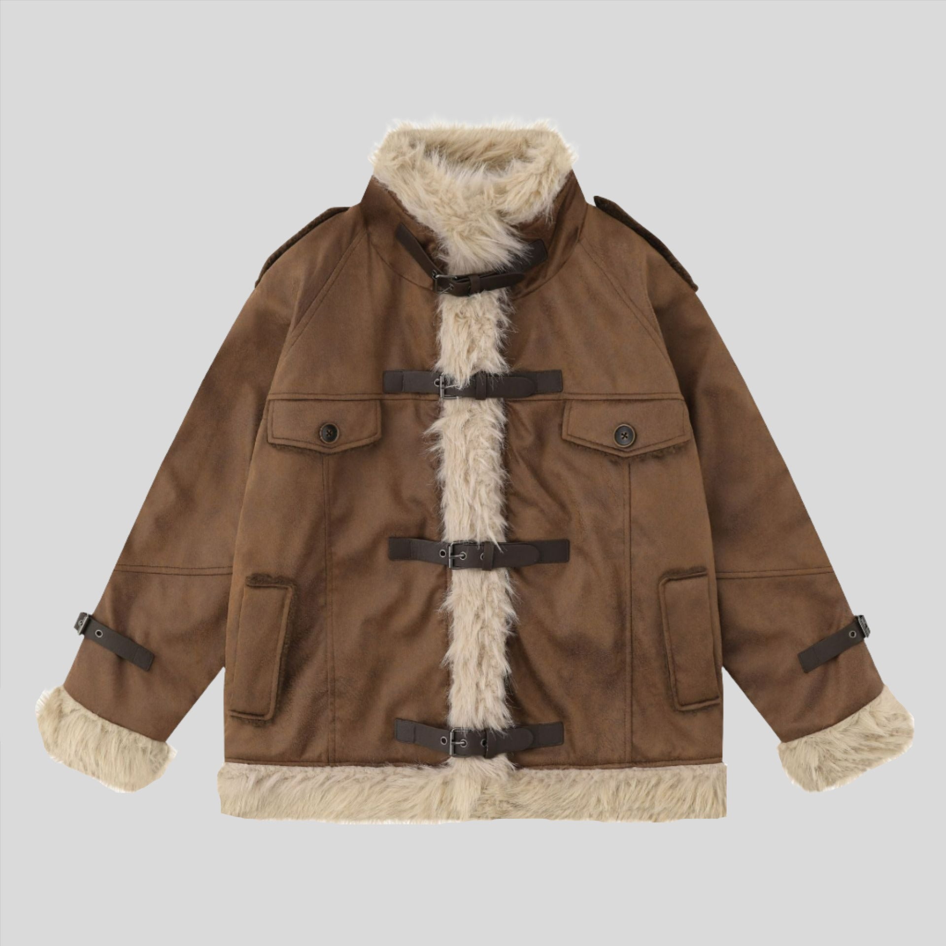 Vintage-Style Faux Fur Festival Coat