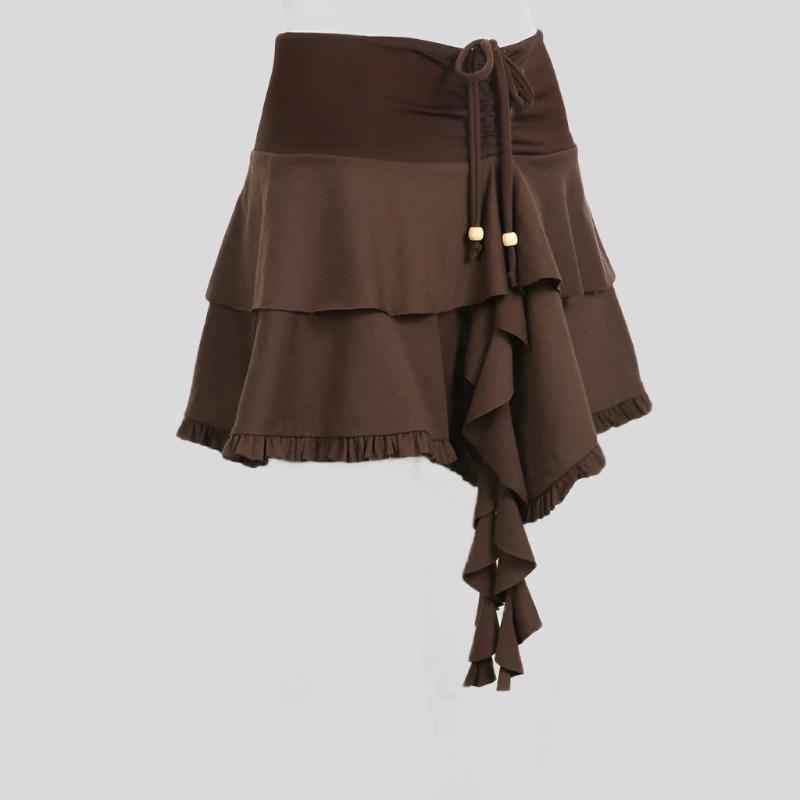 An Brown Beaded Cotton Skirt - festival fashion | Nomadic Enigma