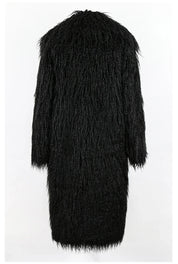 Bright Pink Shaggy Faux Fur Coat