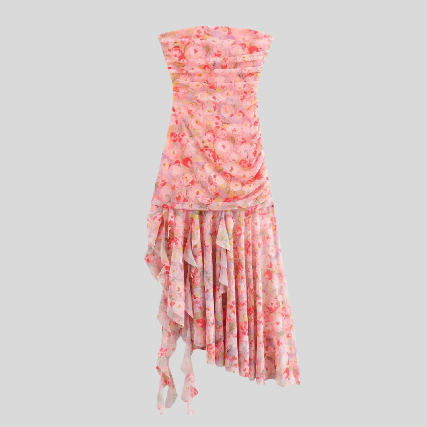 SP Floral Satin Backless Dress