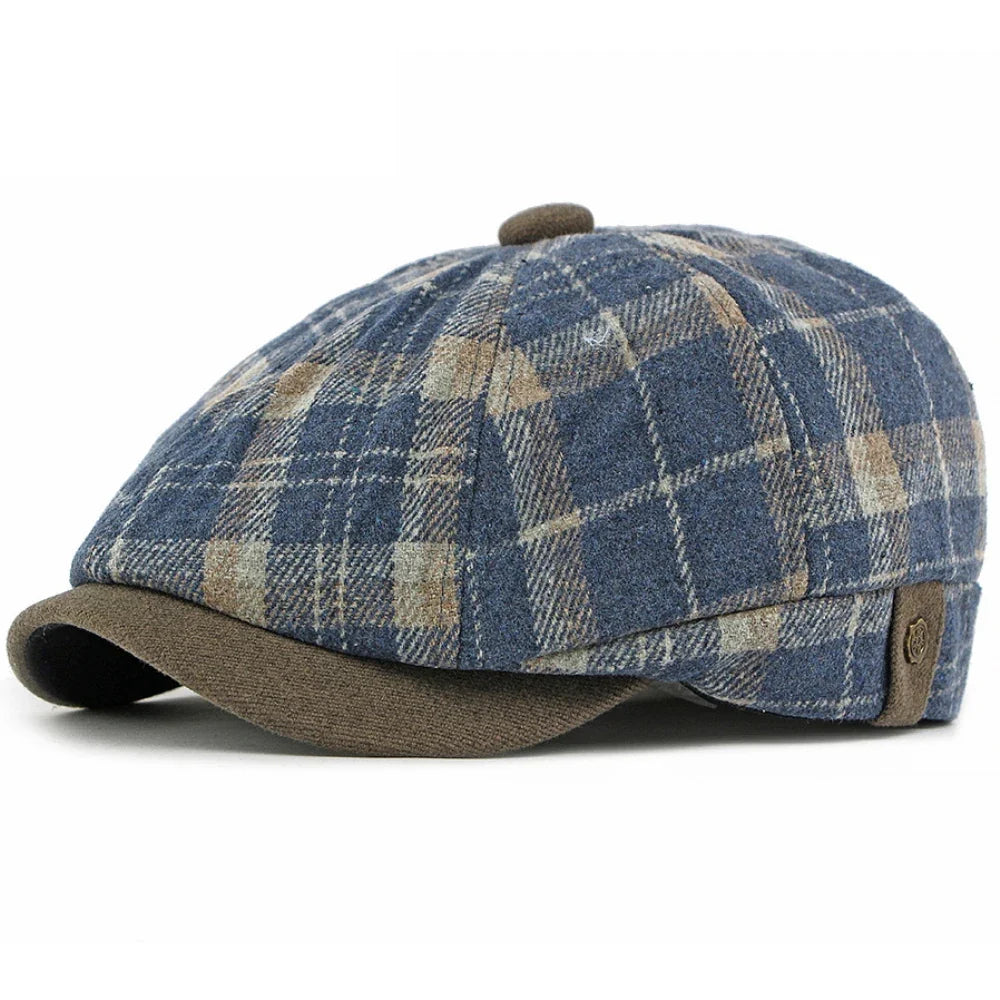 Vintage Plaid Beret Hat