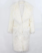 Bright Pink Shaggy Faux Fur Coat