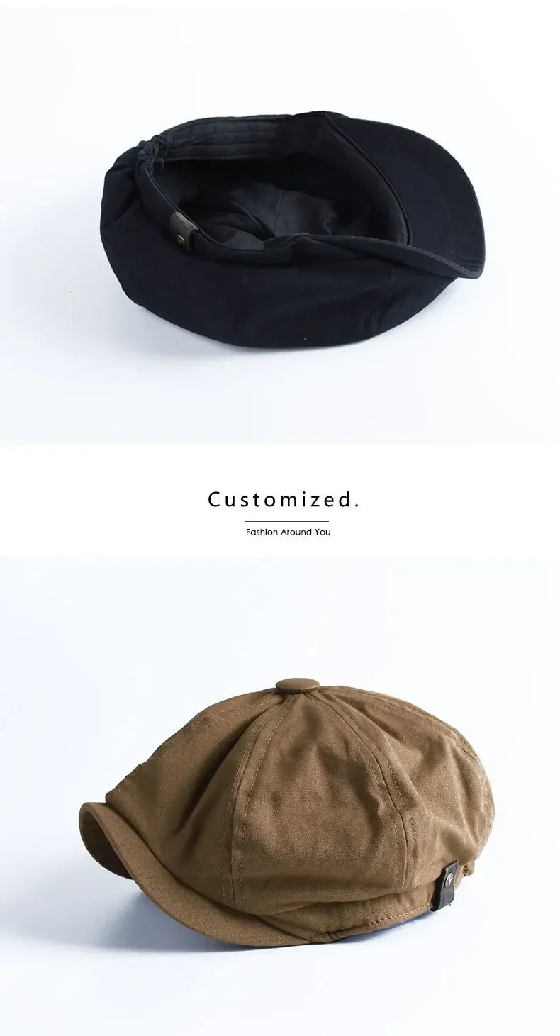 Vintage Octagonal Newsboy Cap