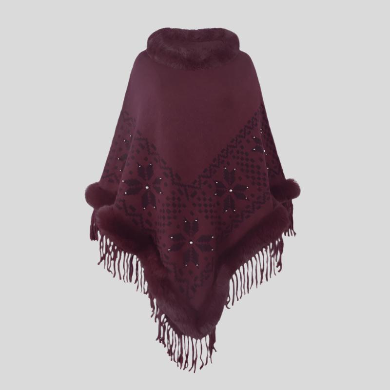 Textured Fur Poncho