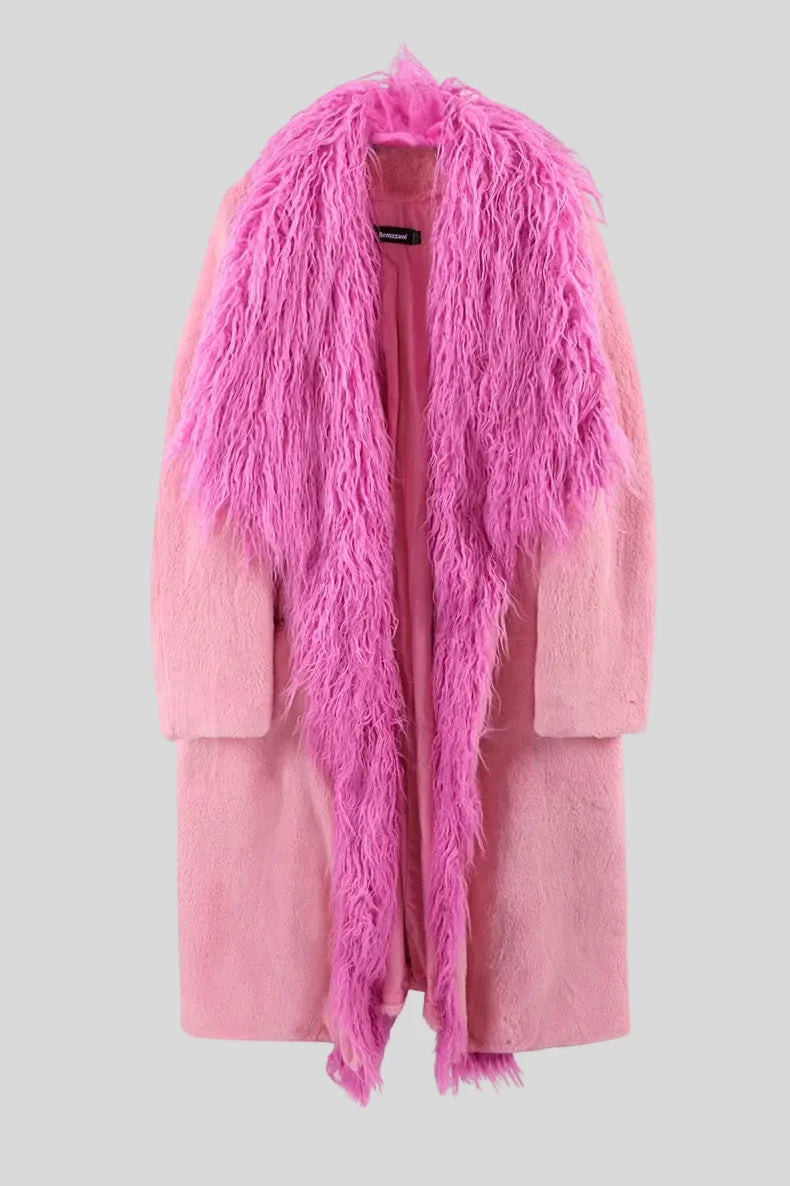Pink Faux Fur Coat