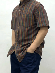 Striped Cotton Short Sleeve Shirt