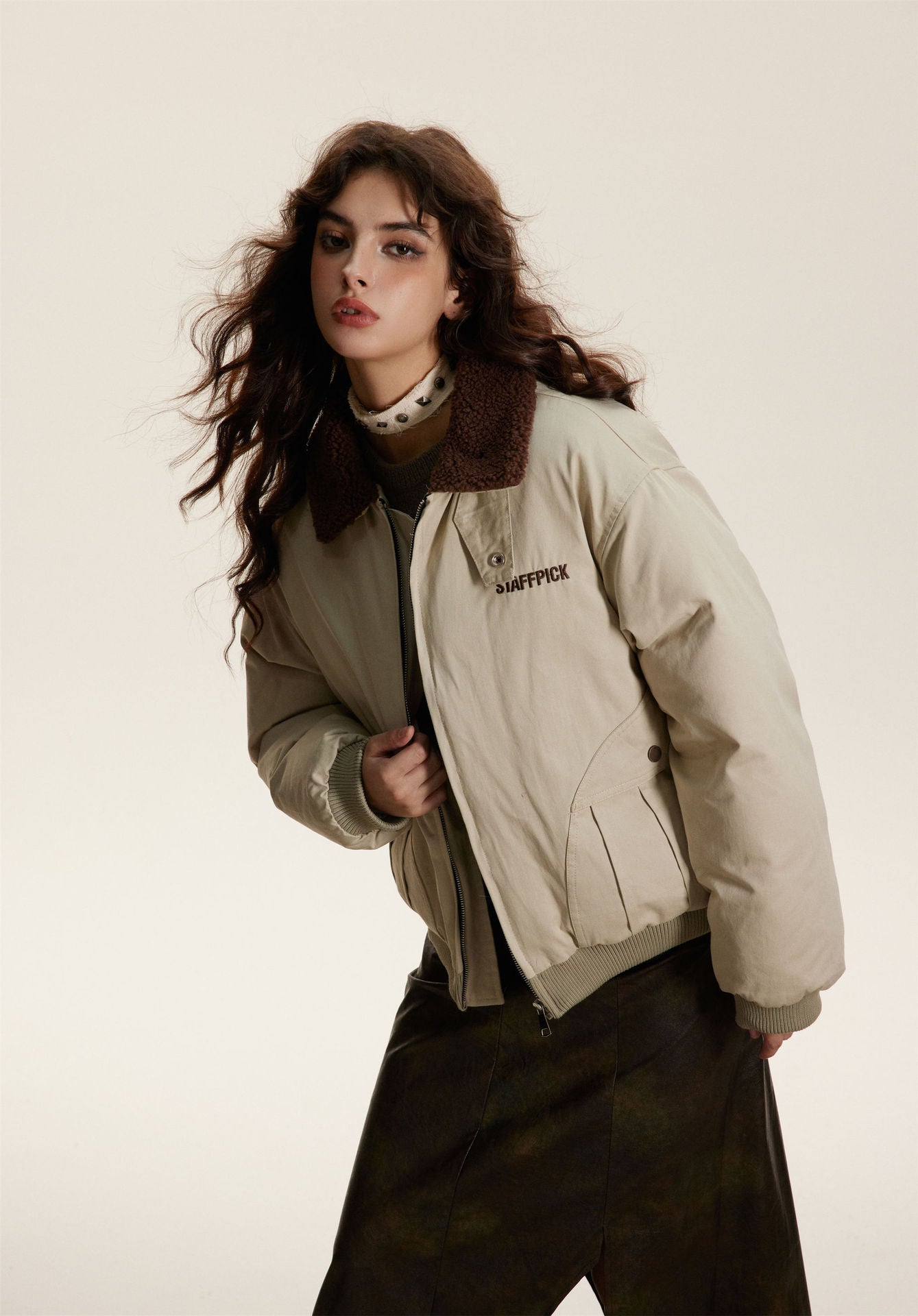 WO White Fur-Lined Coat