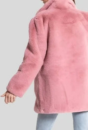 ANAEL Pink Long Fur Coat - festival fashion | Nomadic Enigma