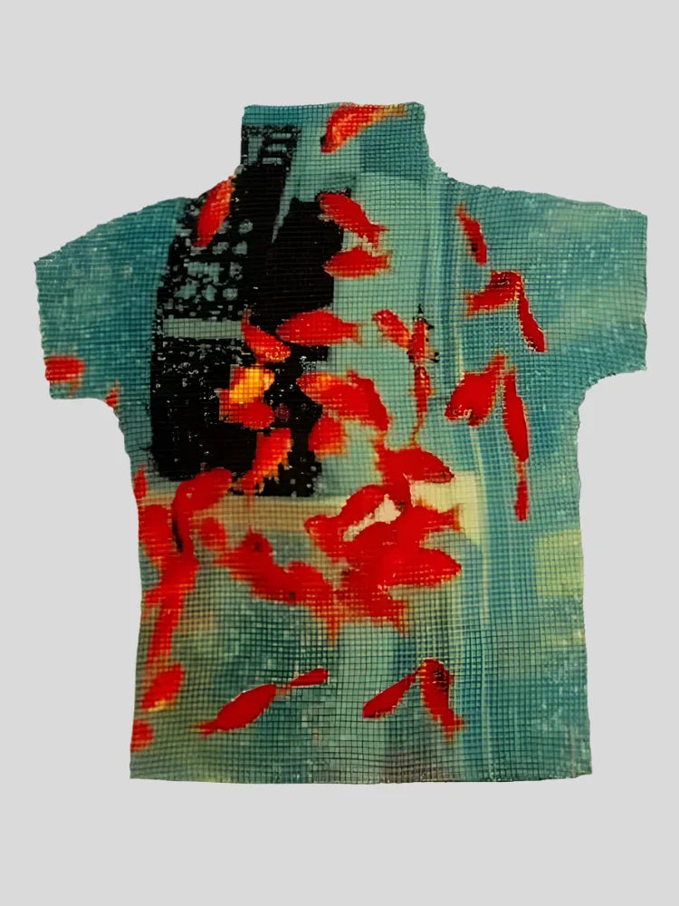 Fish Print Cotton Tee