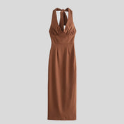 JU Brown Evening Dress