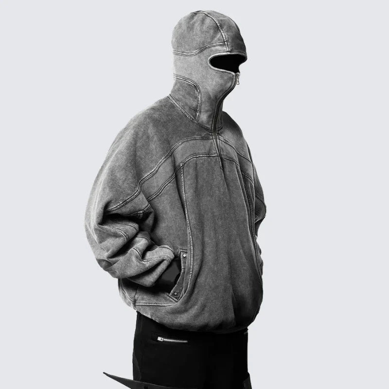 Rock Eye-Cutout Zip Hoodie