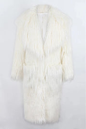 Bright Pink Shaggy Faux Fur Coat