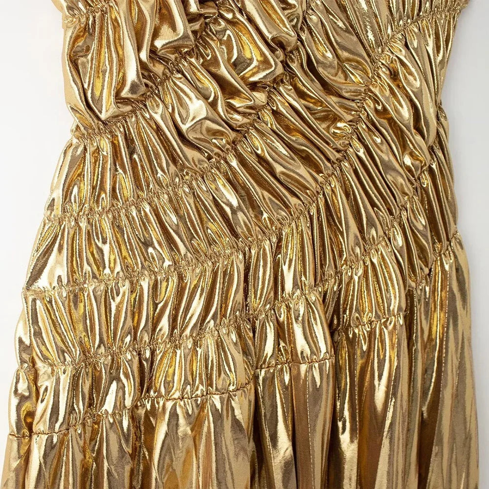 GOLD Gold Maxi Evening Dress