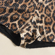 R Leopard Sequin Shorts