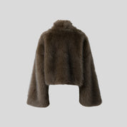 JOOM Cropped Fur Coat