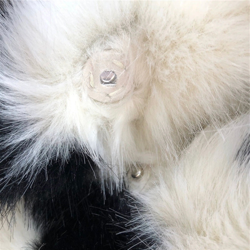 White Heart Faux Fur Coat