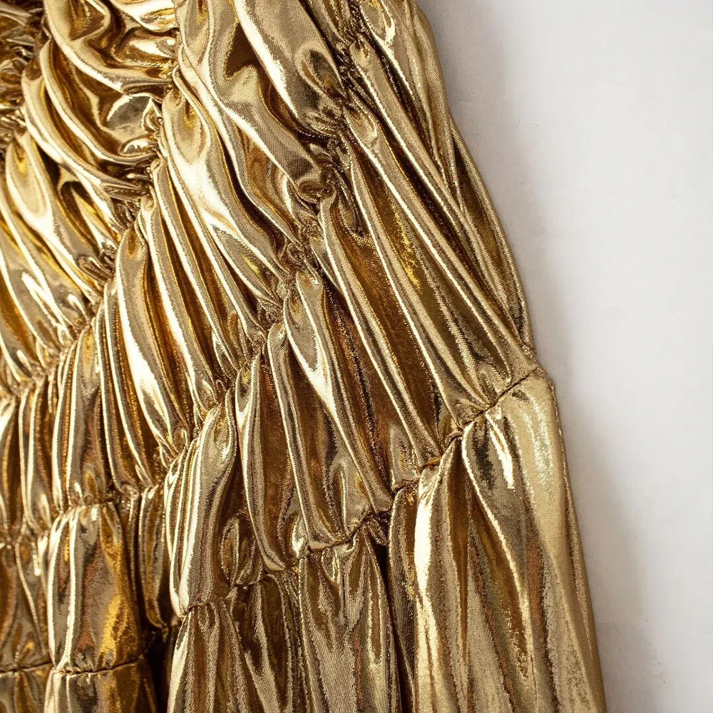 GOLD Gold Maxi Evening Dress