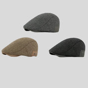 Striped Beret Hat with Ear Flaps