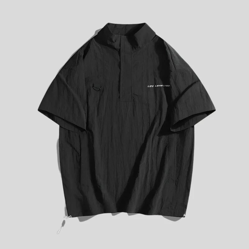 JUX Mandarin-Collar Shirt