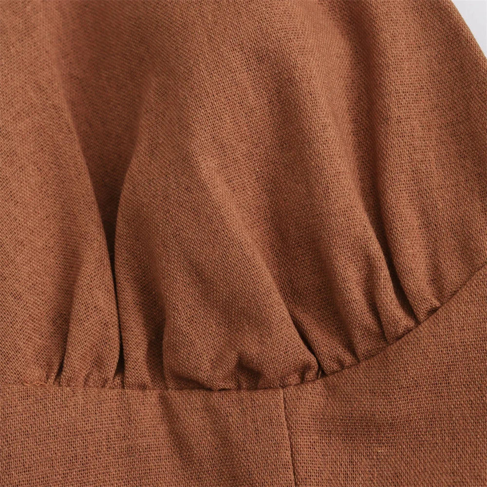 JU Brown Evening Dress