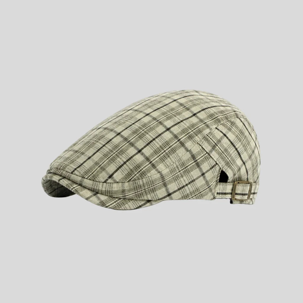 Retro Plaid Beret Hat