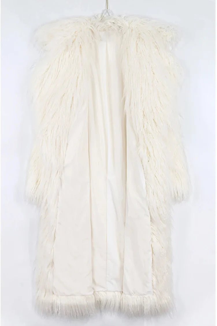 Bright Pink Shaggy Faux Fur Coat