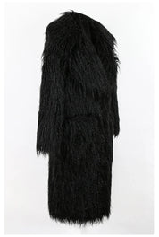 Bright Pink Shaggy Faux Fur Coat