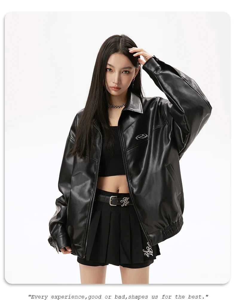 DID Classic Black Leather Jacket