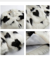 White Heart Faux Fur Coat
