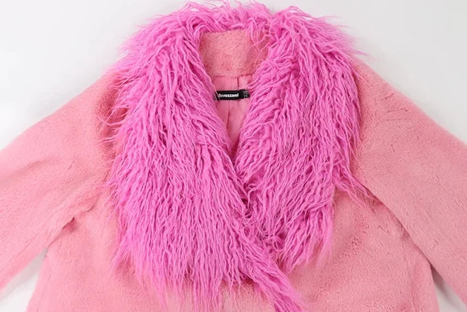Pink Faux Fur Coat