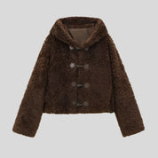 YI Warm Brown Fur Coat with Buckle