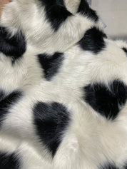 White Heart Faux Fur Coat