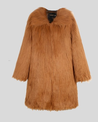 FIFI Multicolor Long Fur Coat
