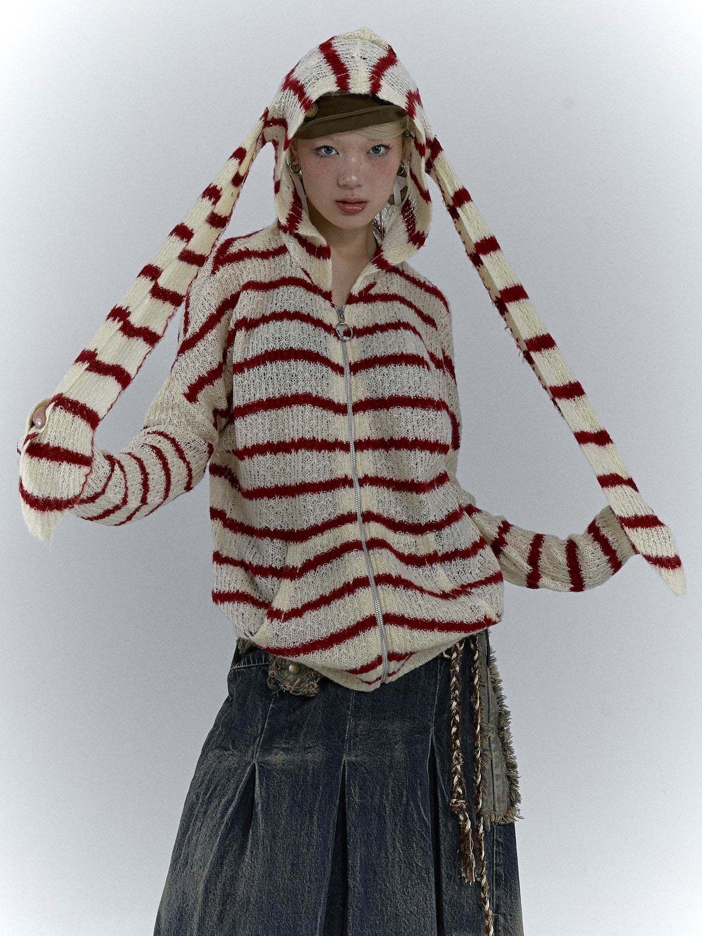 RI Bunny-Ear Stripe Knit